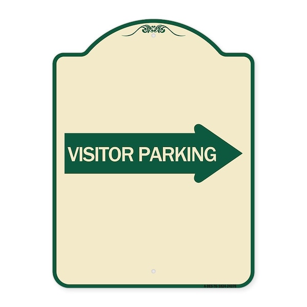 Signmission Visitor Parking With Right Arrow Heavy-Gauge Aluminum Architectural Sign, 24" x 18", TG-1824-24376 A-DES-TG-1824-24376 - main